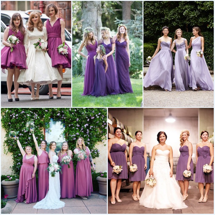 robes violettes pour demoiselles d'honneur