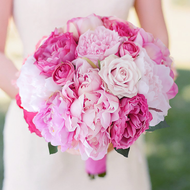 bouquet de mariée romantique rose