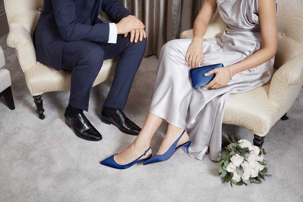 escarpins bleu simple pour mariée