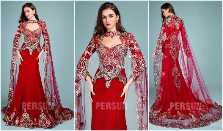 robe de mariée rouge style indien 2019