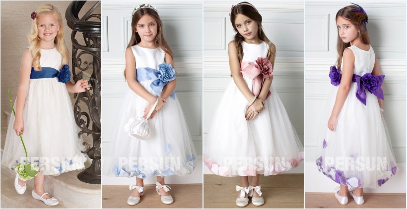 robe cortège fille princesse avec noeud papillon