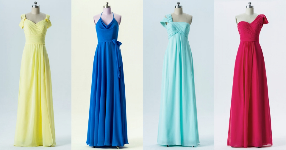 4 styles de robe demoiselle d'honneur colorée cet été 2019