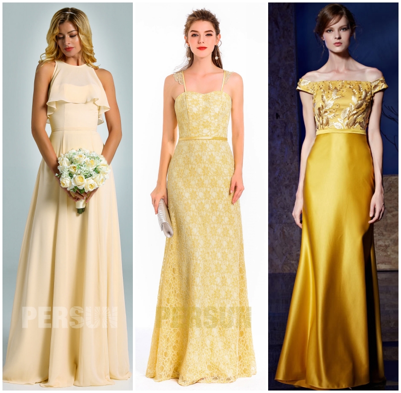 robe jaune longue 2020 pour invitée mariage