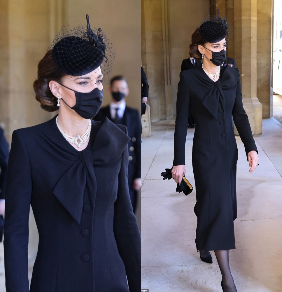Kate Middleton en noir aux obsèques de prince Phillip