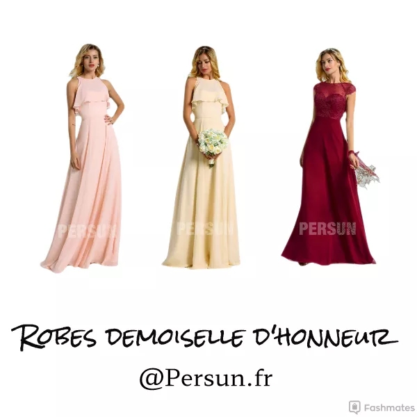 Trois couleurs des robes demoiselle d'honneur